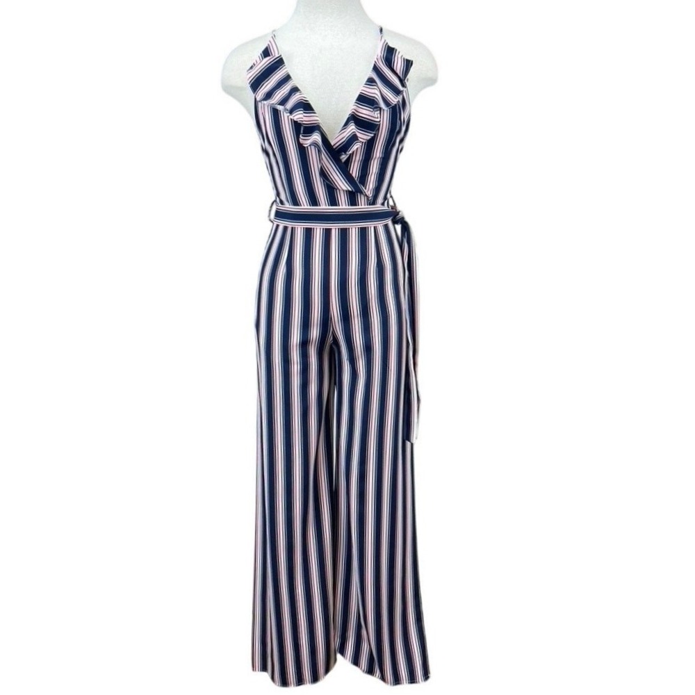 CAREN FORBES Jumpsuit‎ Womens (S) Summer Flowy Halter Wide Leg Resort Vacation